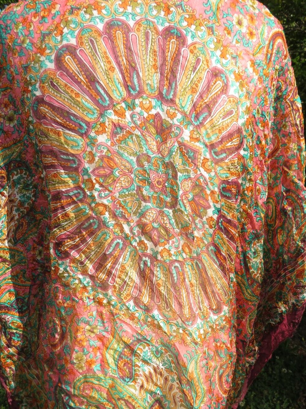 Prince Silks Kashmir Paisley Silk Scarf | 100% Pure Silk Handcrafted Vintage